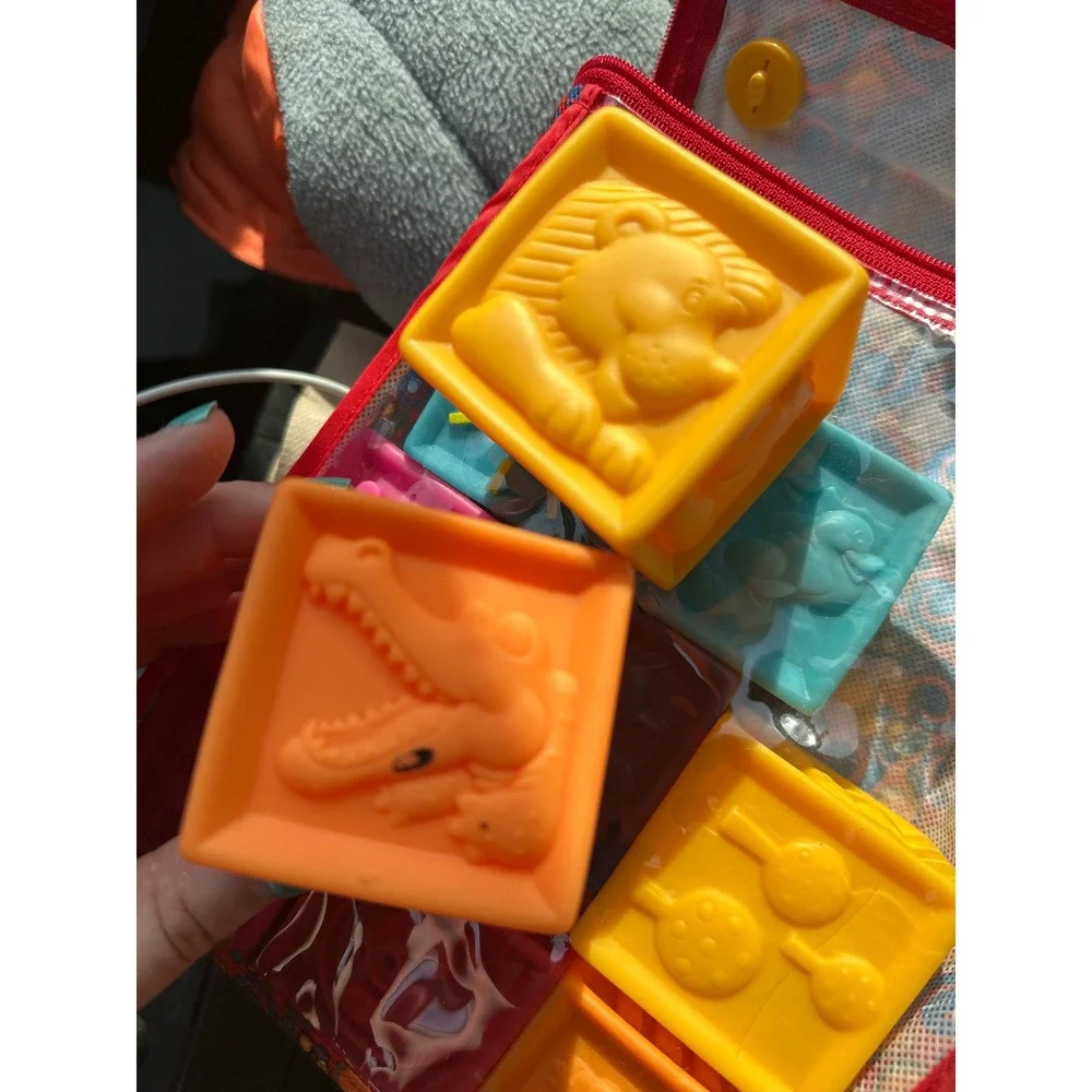 B. Toys One Two Squeeze‎ Baby Blocks Soft Sensory Stacking Toy Set with Bag 10pc